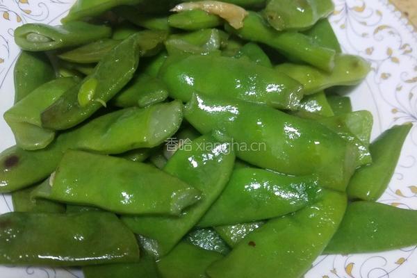 蒜炒大油豆的做法图解4
