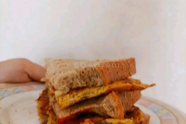 香菇洋葱燕麦三明治的做法图解5