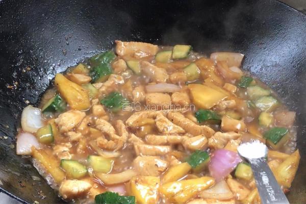 菠萝炒鸡肉的做法图解16