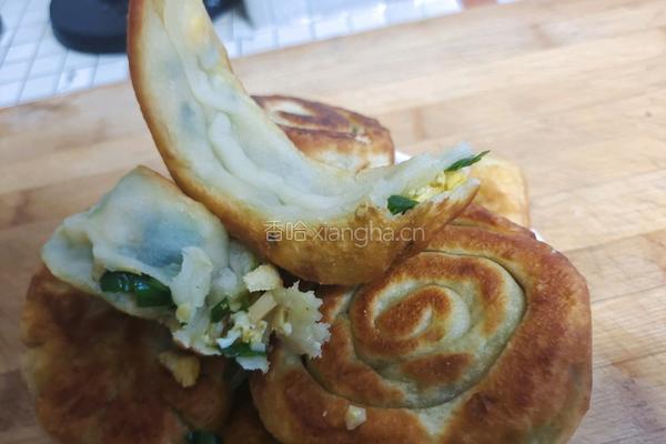 韭菜鸡蛋火腿饼的做法图解13