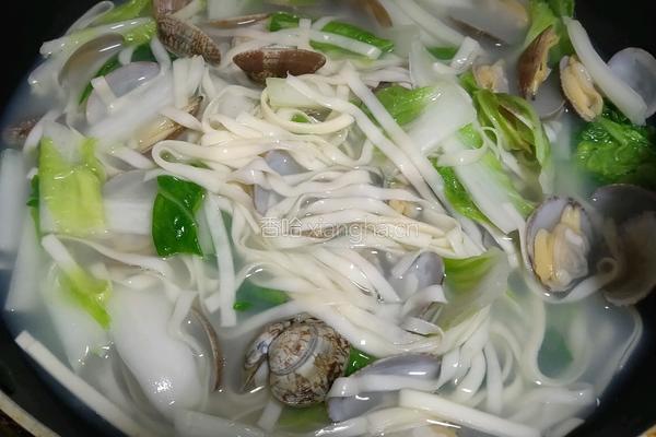 花蛤青菜面的做法图解6