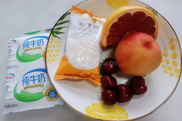 桃冻撞奶的做法图解1