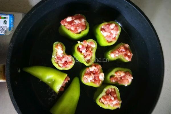 虎皮青椒酿肉的做法图解5