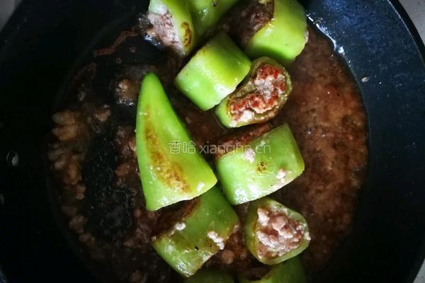 虎皮青椒酿肉的做法图解6