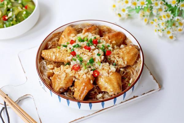 蒜蓉粉丝蒸鸡翅的做法图解15