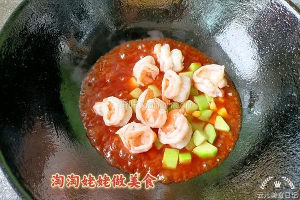 番茄翡翠虾球家常做法的做法图解10
