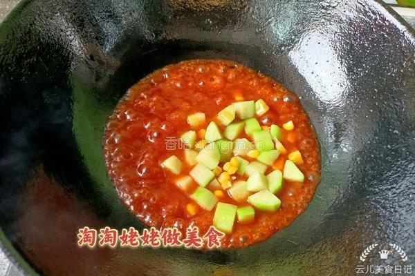 番茄翡翠虾球家常做法的做法图解9
