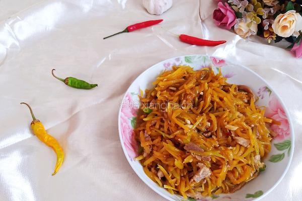 咸甜可口的肉丝南瓜的做法图解10