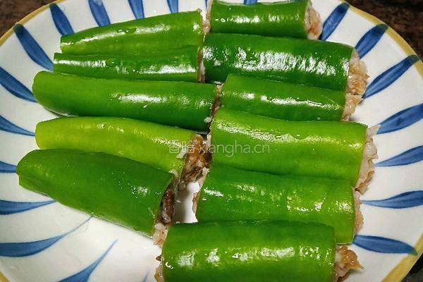 辣椒酿肉的做法图解3