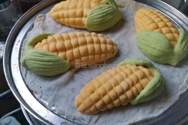 彩蔬玉米馒头的做法图解12