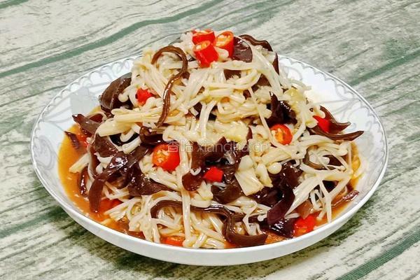 凉拌木耳金针菇的做法图解15
