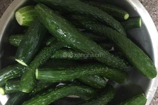 凉拌小黄瓜咸菜的做法图解1