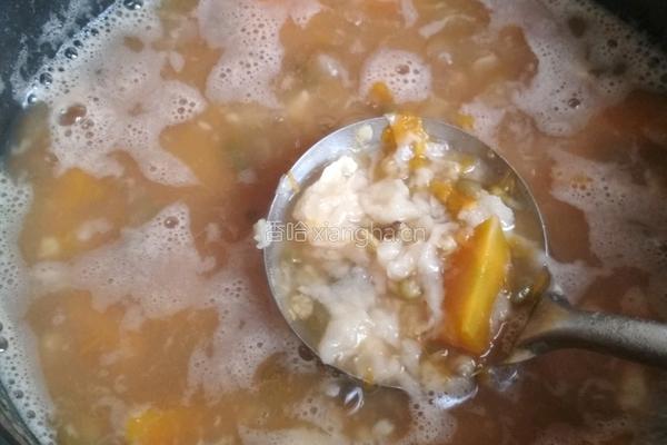南瓜绿豆粥的做法图解11