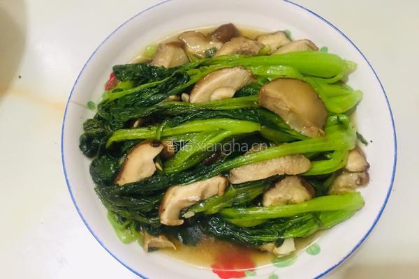 香菇炒油菜的做法图解6