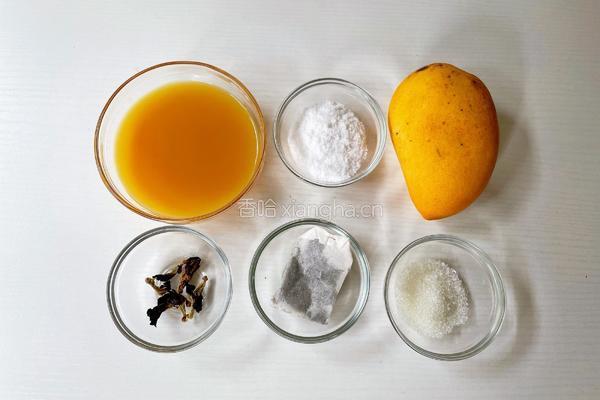 星空芒果茉莉茶冻的做法图解1