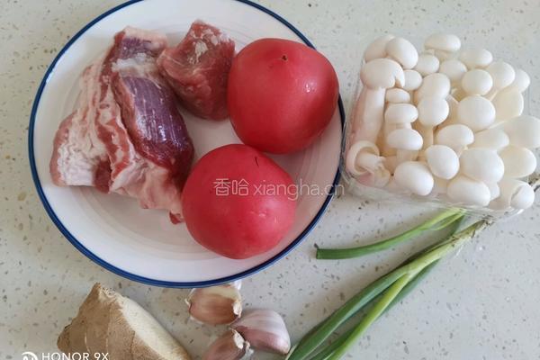 番茄菌菇炖猪肉的做法图解1