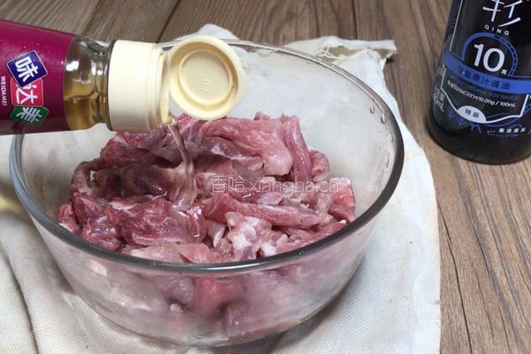 菜心梗炒肉的做法图解5