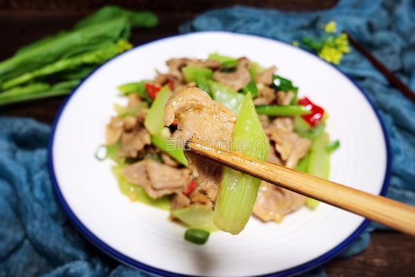 菜心梗炒肉的做法图解21