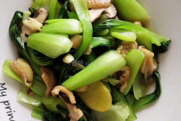 香皮青（香菇鸡皮上海青）的做法图解10