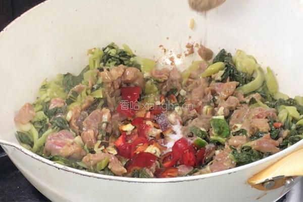 冲菜炒肉的做法图解8