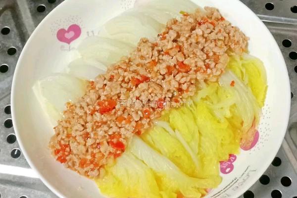 肉末蒸娃娃菜的做法图解14