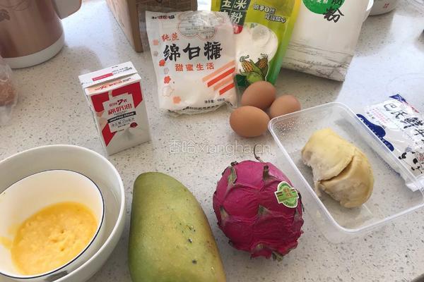 榴莲(榴芒)千层蛋糕的做法图解1