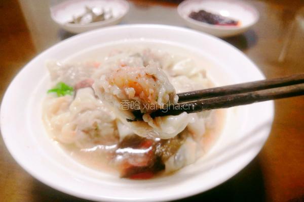 虾仁肉馅大馄饨的做法图解8