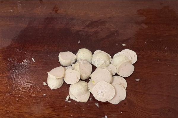 肉丸子炒小芥菜的做法图解3