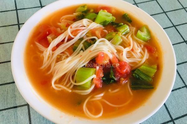 番茄青菜汤面的做法图解8