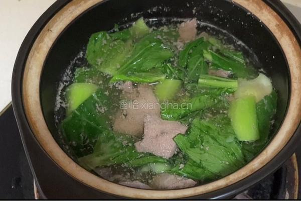 猪肝青菜汤的做法图解5