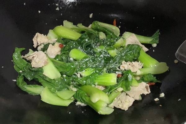 肉片炒上海青的做法图解8