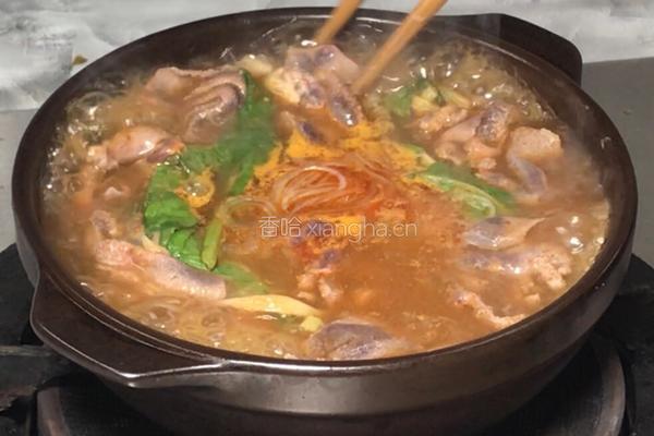 猪肝粉丝砂锅煲的做法图解9