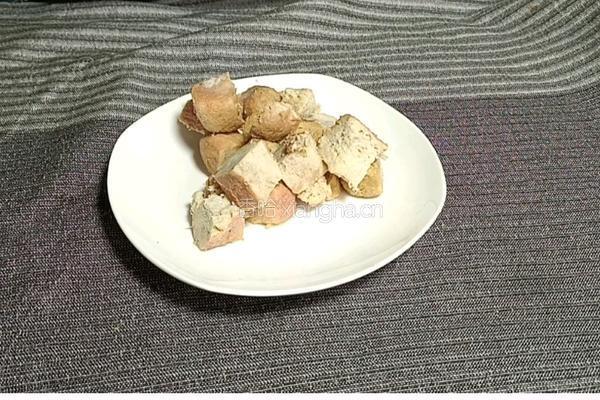 青菜炒霉豆渣的做法图解2