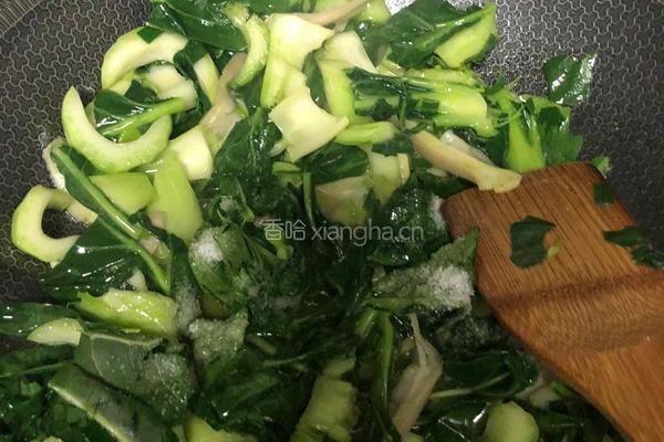 青菜焖平菇的做法图解3