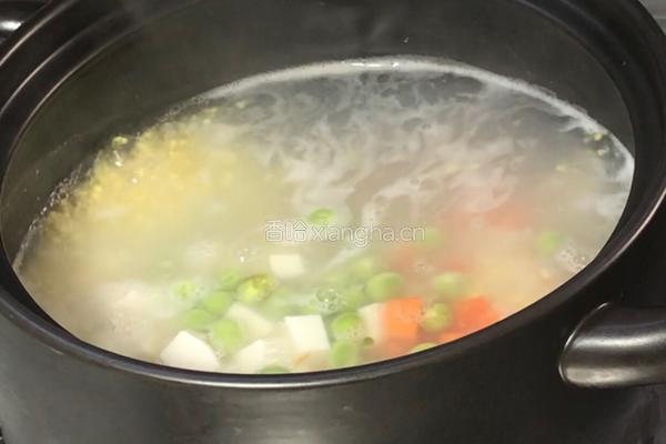 三色丁肉末粥的做法图解7