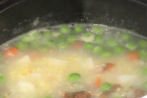 三色丁肉末粥的做法图解9