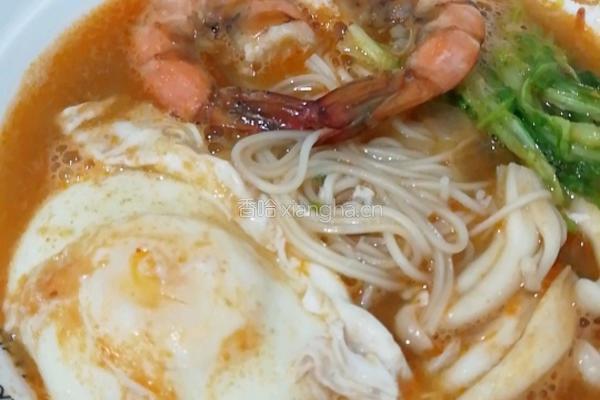 鲜虾热汤面的做法图解12