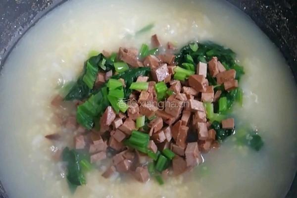 猪肝菠菜粥的做法图解6