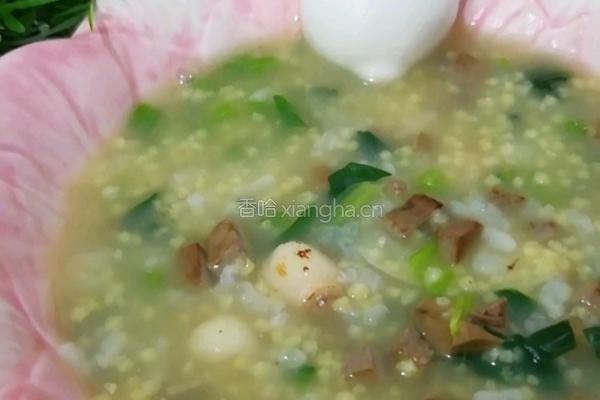 猪肝菠菜粥的做法图解9