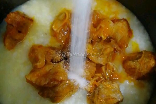 牛肉窝蛋二米粥的做法图解4