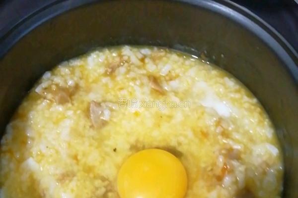 牛肉窝蛋二米粥的做法图解5
