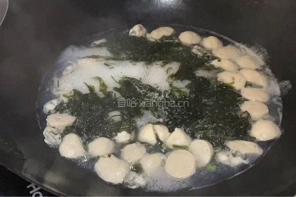 紫菜丸子海蛎汤的做法图解6