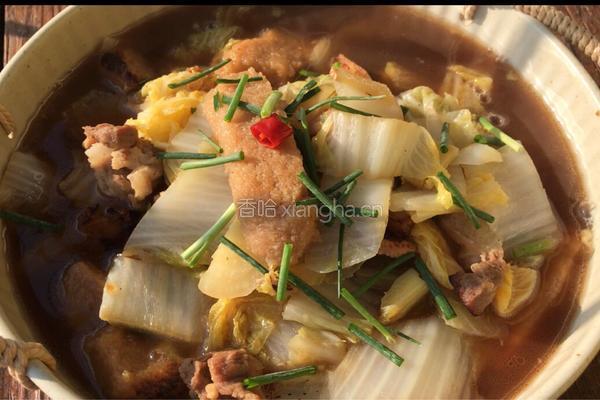 白菜炖豆渣的做法图解14