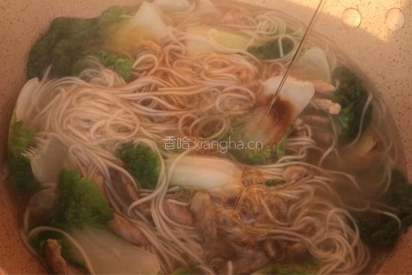 青菜肉丝汤面的做法图解9