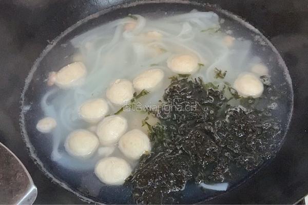 虾仁紫菜河粉的做法图解6
