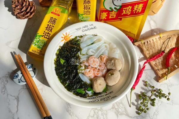 虾仁紫菜河粉的做法图解11