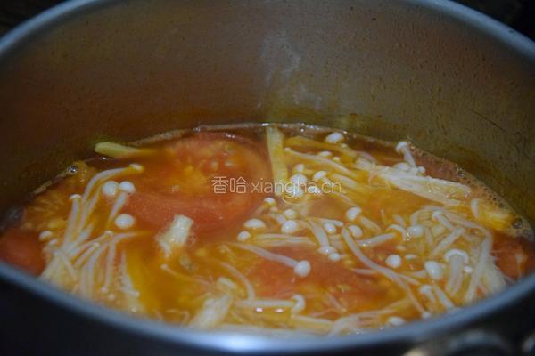 番茄金针菇汤的做法图解10