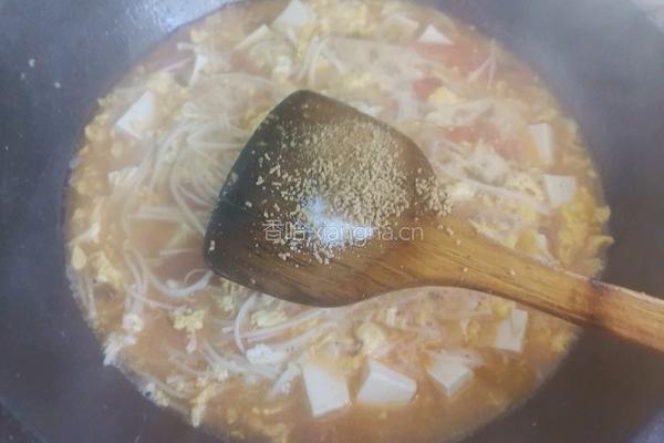 番茄金针菇豆腐汤的做法图解11