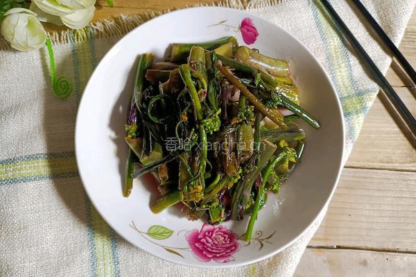 醋溜红菜苔的做法图解8