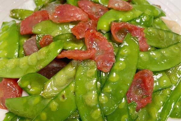 荷兰豆炒腊肠的做法图解9